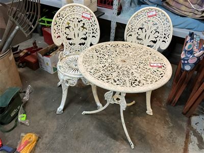 Garden Setting, 2 Chairs And Round Table, 65 Cm Diameter X 64 Cm High Thumbnail