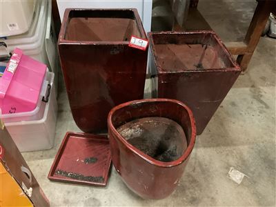 3 Garden Pots, Tallest 63 Cm Thumbnail