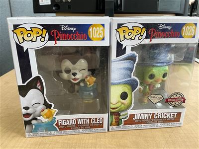 Funko Pop! Disney Pinocchio: Figaro with Cleo #1025 and Jiminy Cricket #1026 Thumbnail