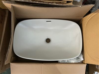 Seima OBELLO 600 Basin Inset, rnd rect, OF, Salt Stone, Sold Per Each, RRP $450 Thumbnail