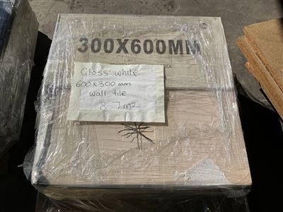 Gloss White Wall Tiles  -  600 x 300  mm - - 6 Boxes -8.7 M² Thumbnail