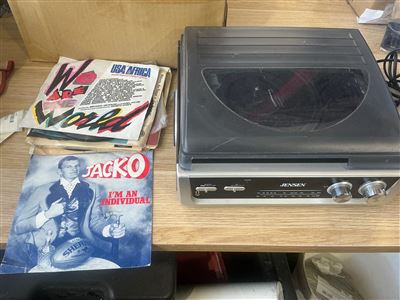 Record Player  and Quantity of 45’S Records Thumbnail