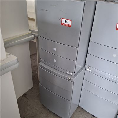 Steel Mobile Pedestal File Units -Quantity of 6 -  Grey   -( Collect From Victor Harbor ) Thumbnail