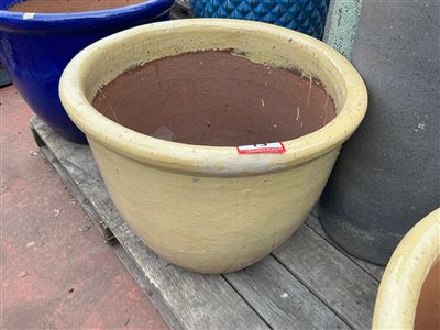 Cream Glazed Egg Pot, 640mm Diameter x 500mm High Thumbnail