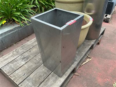 Square Tapered Metal Planter, Brushed Finish, 300 x 300 x 560mm High Thumbnail