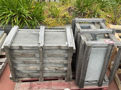 Pallet of Approx 3 Crated Grooved Grey Water Feature Pieces Thumbnail