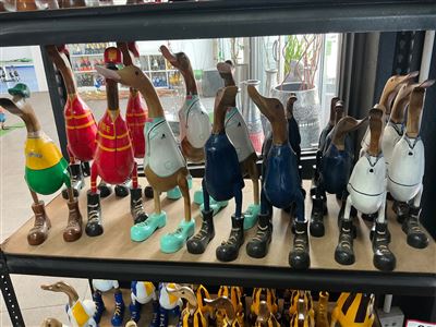 Lot of Approx 15 Carved Timber Ducks, Firefighter, Doctor and Sailor Thumbnail