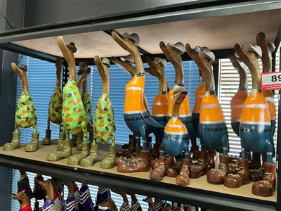 Lot of Approx 15 Carved Timber Ducks, Camouflage and Hi-Vis Tradie Thumbnail