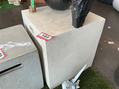 Cream Terrazzo-Look Cube Plinth with Handle Slots Thumbnail