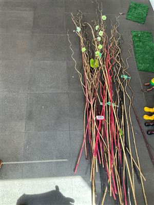 Large Bundle of Decorative Branches and Canes with Artificial Flowers Thumbnail