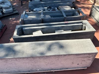 2 Long Grey Concrete Troughs on Skids Thumbnail