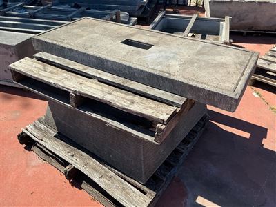 Concrete Water Feature, Tapered Grooved Base with Slab Top Thumbnail
