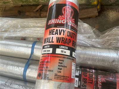 Rhino 1350mm Heavy Duty Foil Wall Wrap -30 Metre Roll- Sold Per Roll- Thumbnail