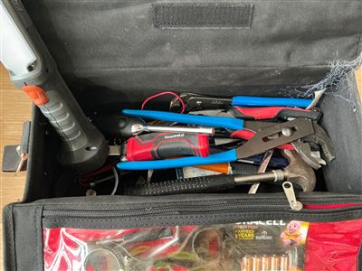 Sidchrome Tool Box with AEG 12 V Cordless Tek Gun , Charger and Quantity  of Tools Thumbnail