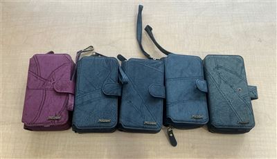 5 x Megshi Zip Wallet Phone Cases with Card Slots - Assorted Colours & Sizes Thumbnail