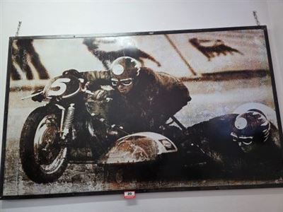 Motorbike Picture on Metal Frame and Backing 1800 x 900 Thumbnail