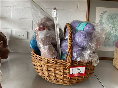 Lots Of Wool, 8 And 5 Ply, Assorted Colours In A Basket Thumbnail