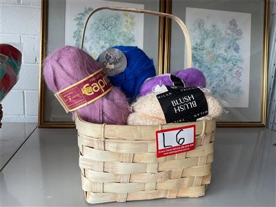 Fluffy Wool, Assorted Colours, Twilleys, Papillon Etc In A Basket Thumbnail