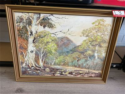 Oil Painting In Gold Frame, 68 Cm Wide X 58 Cm High Thumbnail