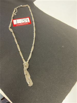 Silver Tone Y Profile Necklace, 80 Cm Thumbnail