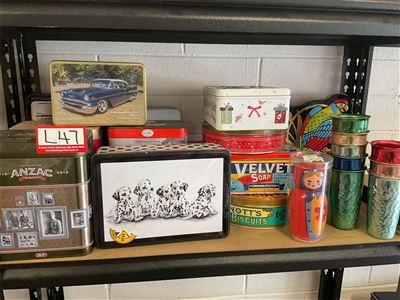 Assorted Tins, Anzac, Velvet Soap And Anodised Cups Thumbnail