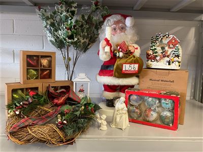 Animated Father Christmas, Indoor Use Only, Snow LED Musical Lantern, Musical Waterfall, Holly Etc, Untested, "Sold As Is" Thumbnail