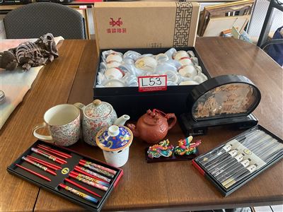 Asian Tea Set, Ornaments, Chopsticks Etc Thumbnail