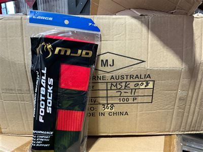 Foot Ball Socks - Carton of 100 Pair - Size 7 - 11 - Red & Black Thumbnail