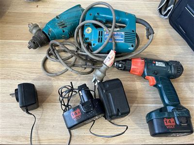 Electric Jigsaw , Drill and Cordless 14.4 V Drill Thumbnail