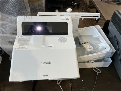 Epson EB-735F Ultra Short Throw Projector W/Wall Mount Bracket, Appears to Func Thumbnail