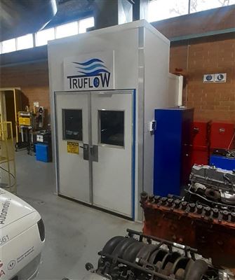 Spray Booth, ' Dismantled " Dywer, Model No: True Flow, 2.5 x 3 m Square -Photos Taken Before and After Dismantling - Buyer to Uplift and Remove From Berri Tafe Campus Thumbnail